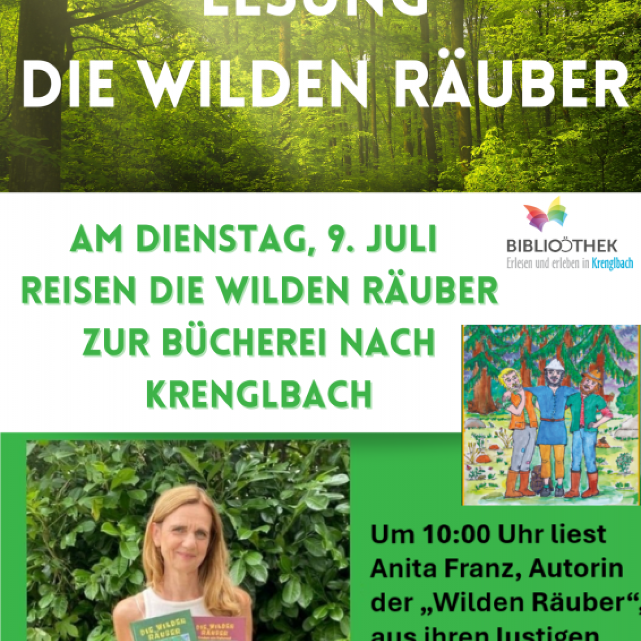 Lesung "Die wilden Räuber"-Flyer